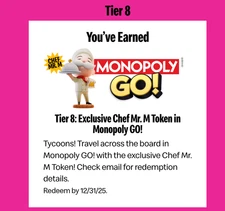 Exclusive Chef Mr. M Token in Monopoly GO! from 2025 McDonald’s Monopoly - Code