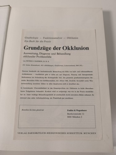 Peter E. Dawson Grundzüge Der Okklusion Fachbuch - Bild 2 von 6