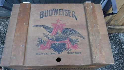 Vintage 1976 Budweiser Anheuser Busch Centennial Wooden Beer Crate Box 1876-1976