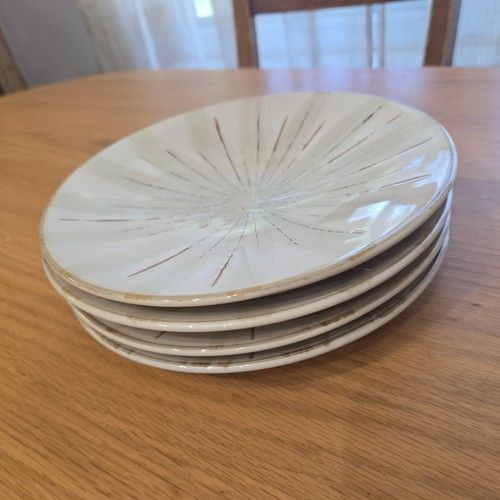 Pier 1 Imports Sanctuary Beige Starburst 8 1/2" Salad Plates Set of 4 Stoneware - Picture 6 of 6