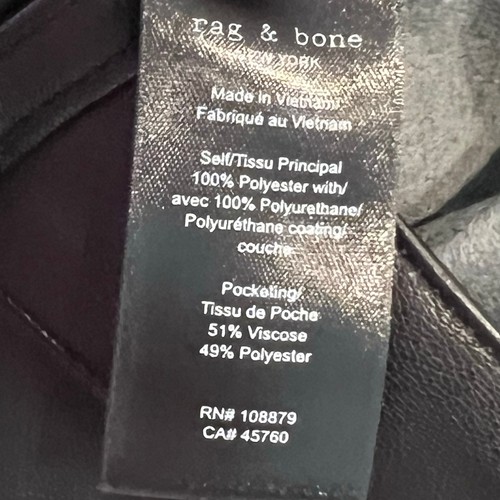 Rag & Bone Women's Harlow Faux Leather Pants Straight Leg Black Size 27 NWT - Picture 10 of 13