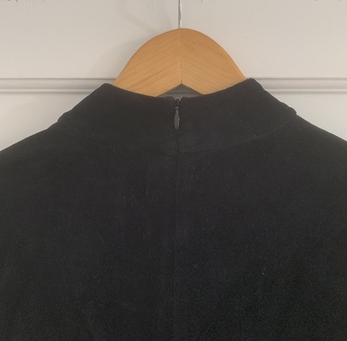 ME AND EM - Women’s Black Cotton Blend Velvet / Velour Top / Blouse Size 10 - Picture 8 of 14