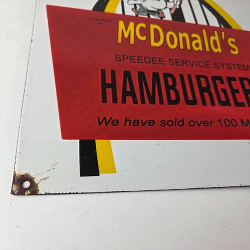 Vintage McDonalds Porzellan - Fast Food Burger Diner Drive Thru Zapfsäule Schild - Bild 10 von 14