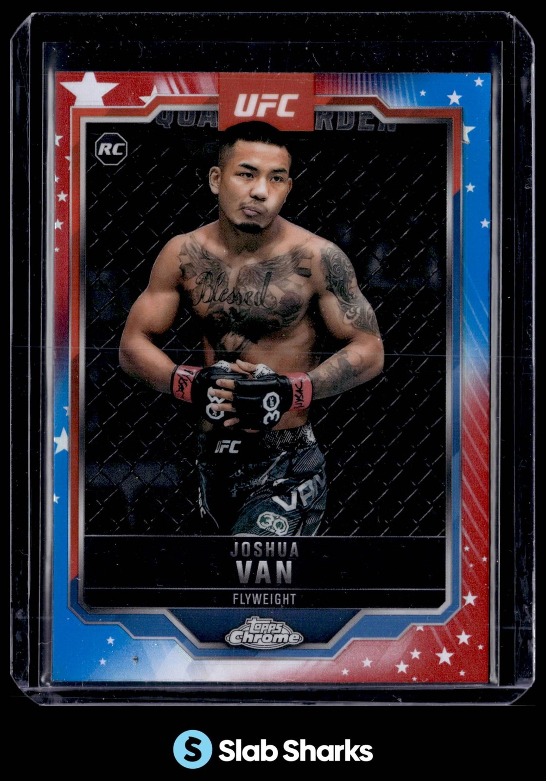 2025 TOPPS UFC CHROME #136 JOSHUA VAN RED & BLUE REFRACTOR RC ROOKIE