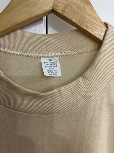 Vintage 70s Dead Stock Plain Blank Tan Beige T-Shirt Tee - Picture 3 of 3