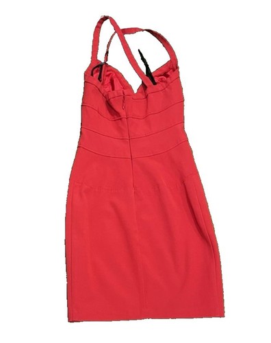 Maria Bianca Nero Bodycon Bandage Mini Dress Y2K RED USA Made Glam Small - Picture 3 of 12