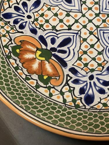 Talavera Mexican Pottery Plate 11.5” Artisan Hand Painted Lead Free Lot Of 2 - Picture 5 of 18