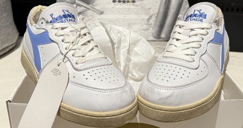Zapatillas Diadora MI Corte Fila Blanco Vista Azul Zapatos EE. UU. Hombres 5/ WMNS 6.5 - Imagen 5 de 12