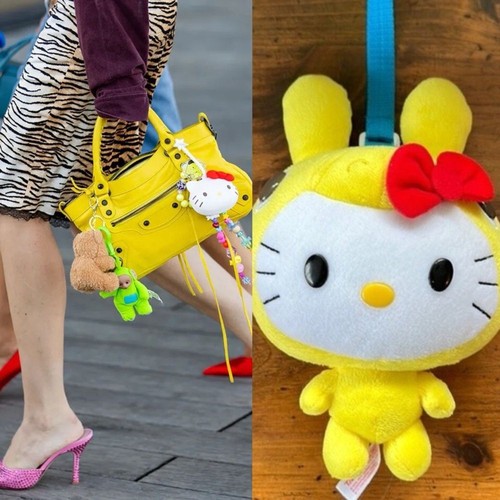 Hello Kitty x Rody 2007 Peluche 11" Peluche Bambola Borsa Charm Giappone - Foto 3 di 9