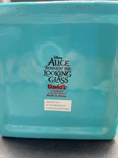 Disney Alicia a través del espejo galletas de David verde azulado reloj tarro de galletas en muy buena condición Foto 2 de 4