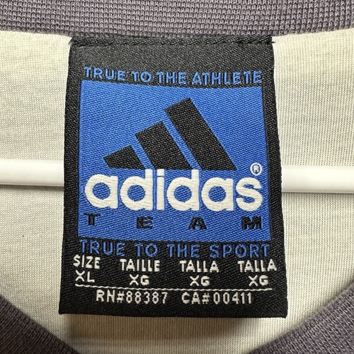 Vintage Adidas Team Jacke Herren XL blau V-Ausschnitt Windbreaker Trikot gefüttert 3 Streifen - Bild 4 von 13