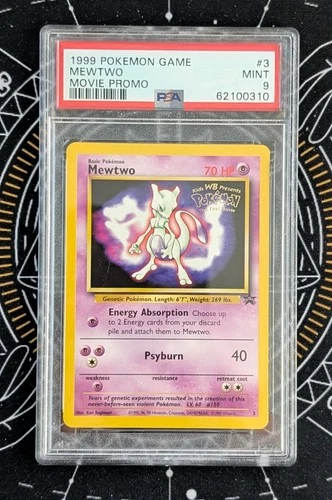 1999 Pokemon Black Star WB First Movie Promo Mewtwo #3 Mint PSA 9