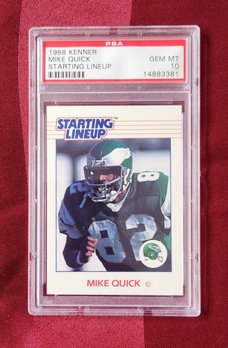 1988 KENNER STARTING LINEUP SLU PHILADELPHIA EAGLES MIKE QUICK PSA 10 POP 5