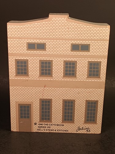 1990 The Cats Meow Wood Painted House "Nell's Stems & Stitches" Series VII - Picture 3 of 8