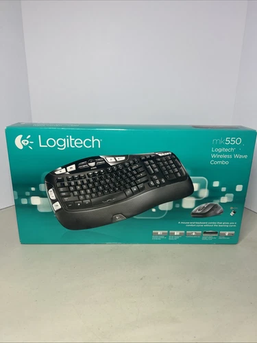 Logitech MK550 Comfort Wave Unifying 2.4Ghz Wireless Keyboard & Mouse Combo New
