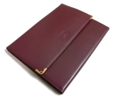 Authentic Cartier Document case notebook cover planner cover Leather #7415