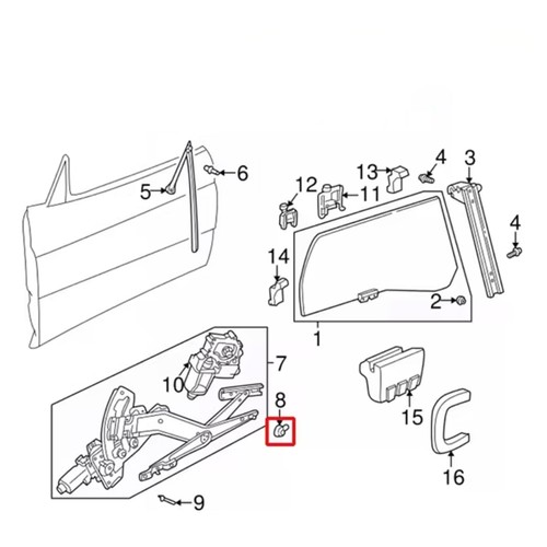 Front Power Window Regulator Guide Roller Clip For Saab 9-3 9-5 For Volvo S70 - Picture 12 of 12