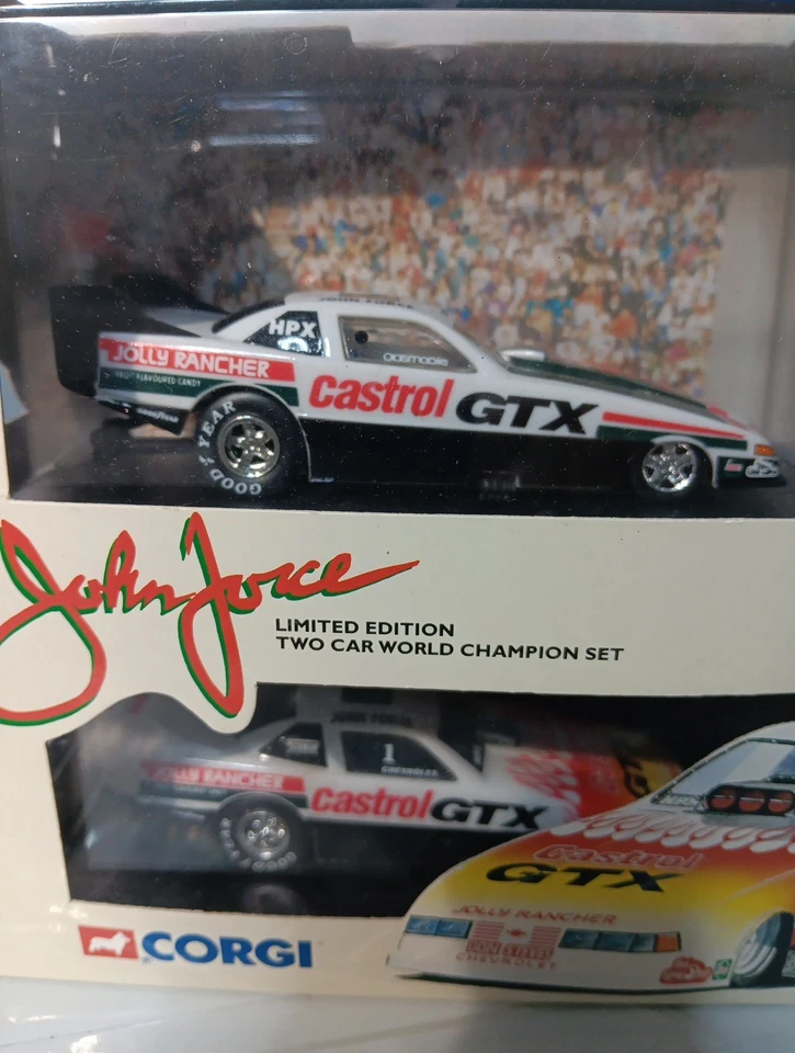 1995 Corgi John Force 2 Car World Champion Funny Car Set Castrol GTX  - Image 3 of 4
