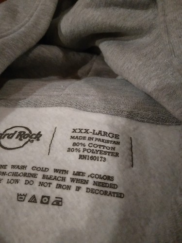 Hard Rock Cafe Atlantic City Gray Pullover Hoodie Sweatshirt Size XXXL NEW - Picture 3 of 4