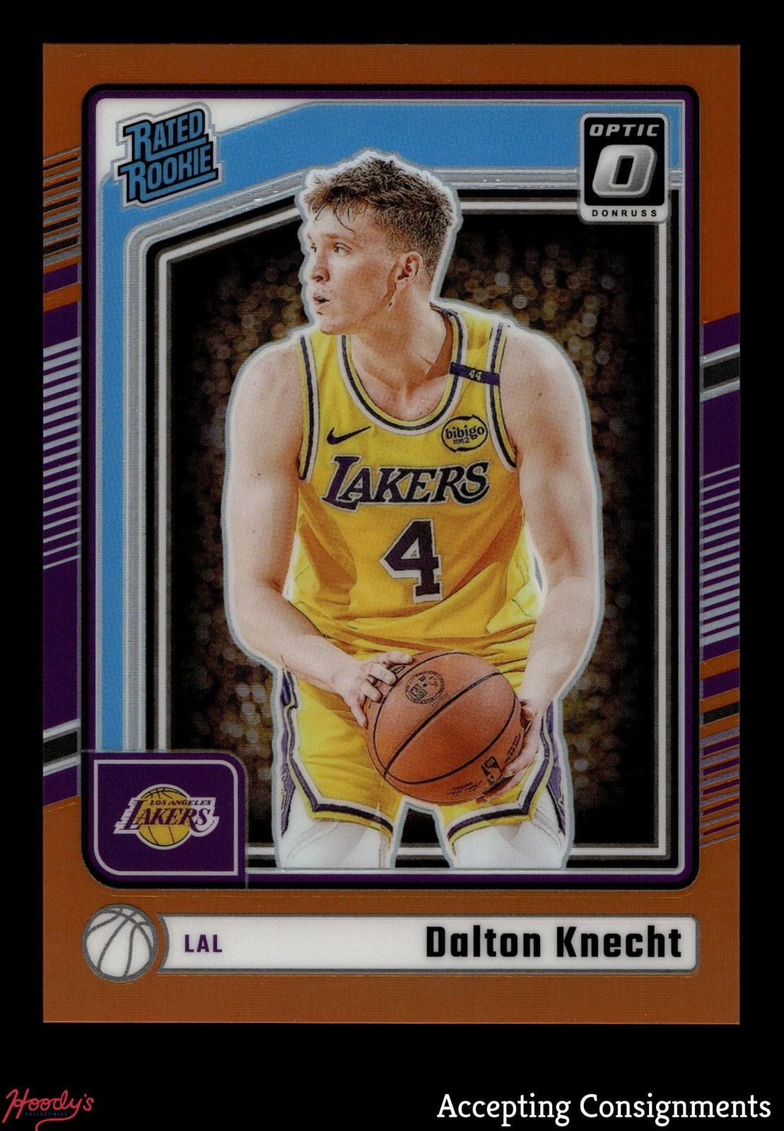 2024-25 Donruss Optic Orange #256 Dalton Knecht RATED ROOKIE RC LAKERS 159/175