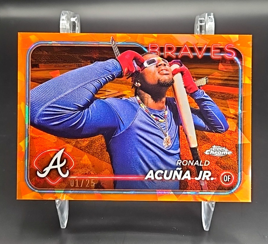 2024 Topps Chrome Sapphire Ronald Acuna Jr Orange 1/25 Image Variation SP SSP