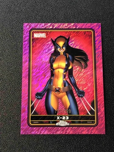 2025 Topps Chrome Marvel Deadpool X-23 Pink Shimme /299 #15