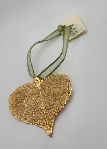Gold Tone Dipped Aspen Leaf, Ornament, Pendant
