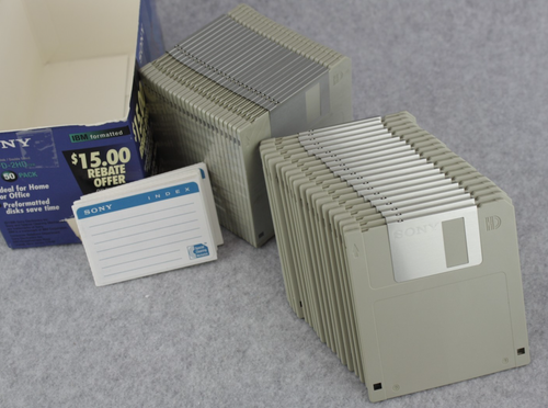Sony IBM Formatted Micro 3.5" Floppy Disks 45 Disks New Open Box 50MFD-2HD - Afbeelding 3 van 6
