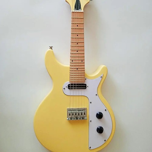 Best-selling Electric Guitar 6string Mini Mandolin Guitars Cream Yellow 2023 New - Picture 6 of 7