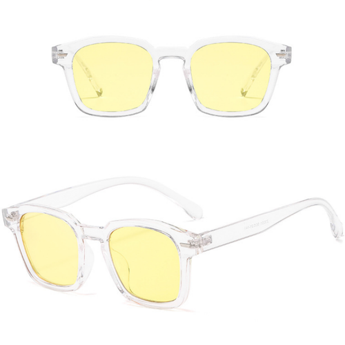 Tinted Lens Retro Vintage Unisex Designers Black Blue Red Tint Square Sunglasses - Picture 13 of 13