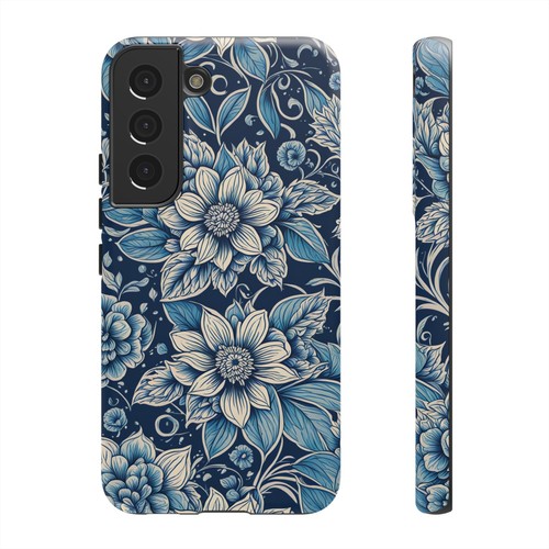 Dark Blue Floral Pattern Phone Case for iPhone, Samsung Galaxy, Google Pixel - Picture 84 of 111