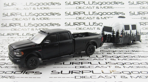 Greenlight LOOSE schwarz 2021 DODGE RAM 2500 Pickup mit 1961 AIRSTREAM BAMBI Camper