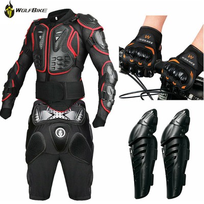 Childrens Kids Motorbike Safety Protective Body Armour Protection With Back Protector Great For Sporting Activities With Knee pad /& Hard Knuckle Glove Suit Black, 2XL//3XL - 8-10 YEARS OLD