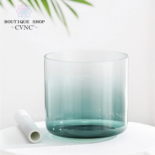 CVNC 432Hz 6" F Heart Chakra Clear Crystal Singing Bowl Sound Healing Bath Yoga - Picture 1 of 5