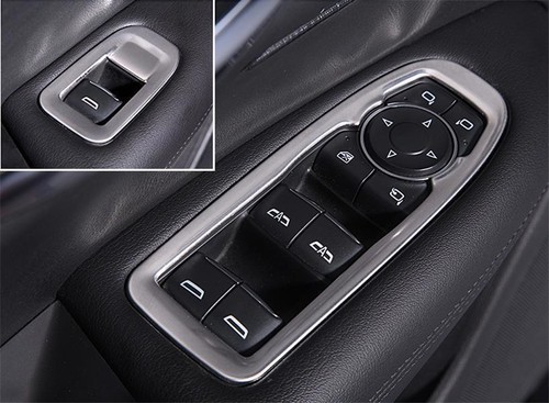 Silver Steel Window Lift Panel Switch Cover Trim For Cadillac XT5 2016 2017-2020 - Picture 3 of 4