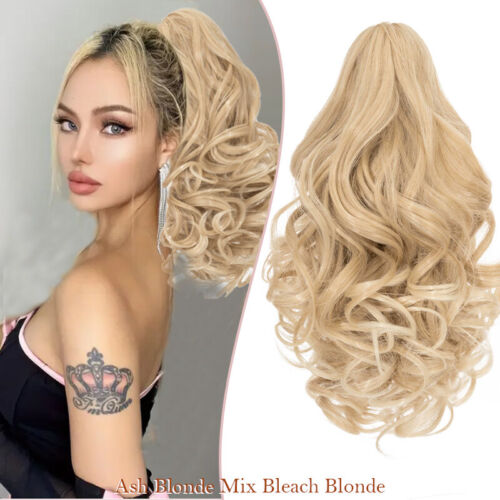 Clip In Claw Jaw Ponytail As Human Hair Extensions Corn Wave PonyTail Balayage - Picture 45 of 134