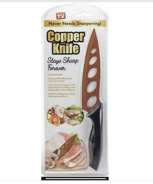 10" Copper Kitchen Knife AS SEEN ON TV Stays Sharp Forever Stainless