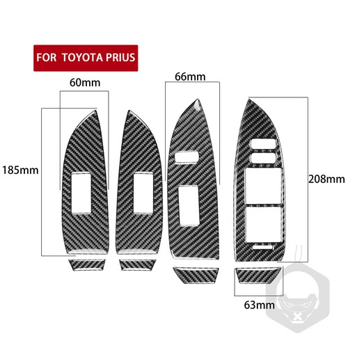 8×Carbon Fiber Window Lift Switch Button Panel Trim Kit For Toyot@ Prius 2012-15 - Picture 2 of 9