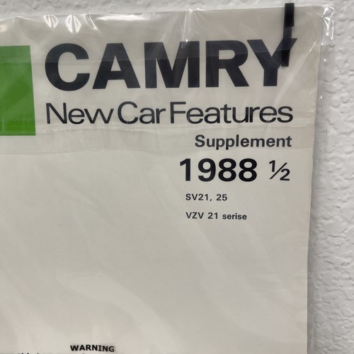1988 1/2 Toyota New Car Features Camry Supplement Guide Manual Book Technician - Picture 2 of 3