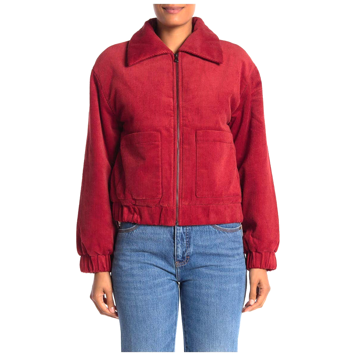 ELODIE Corduroy Insulated Zipper Front Light Weight Fall