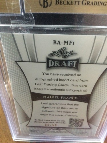 2013 Leaf Metal Draft Maikel Franco #BA-MF1 BGS 9.5 With 10 Centering And 10Auto - Picture 3 of 4