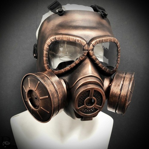 Steampunk Respirator Gas Mask Full Face Copper Halloween Costume Cosplay Mask - Picture 2 of 3