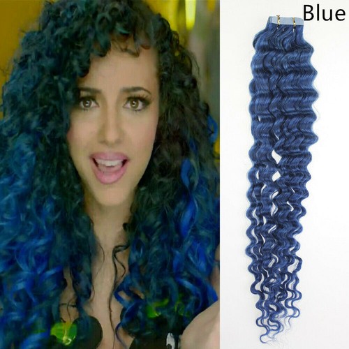 Extensiones de cabello con cinta invisible cinta adhesiva piel tramas Remy cabello humano rizado - Imagen 80 de 135