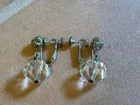 Miriam Haskell Earrings Screw On Dangle Clear Lucite Faceted Filigree Signed