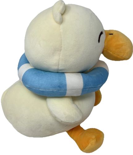 MINISO Peluche Pato con Anillo Flotador 9.4" Peluche Suave Amarillo Blanco - Imagen 6 de 7