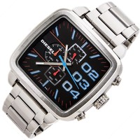 Diesel Men's Square Double Down Chronograph Watch - 2 Years Warranty Diesel Men's Square Double Down Chronograph Watch - 2 Years Warranty