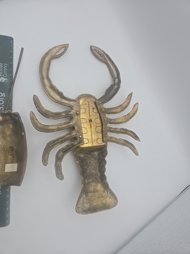 ANTIQ,Rare,Huge HandCrafted Genuine Solid Brass Lobster ,Removable Lid 12x8x3in - Picture 9 of 10