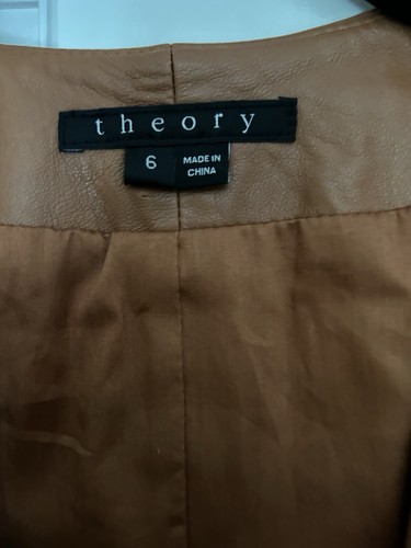 Theory Lamb Leather Open Front Blazer Jacket Size 6 Stunning! - Picture 2 of 5