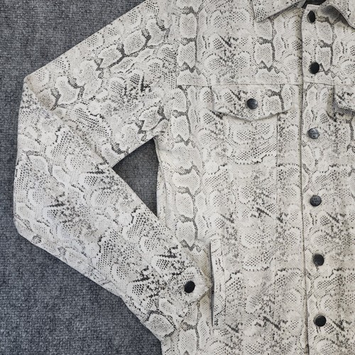 The People Vs Jacket Womens Large White Snake Denim Trucker Festival Rock & Roll - Picture 8 of 22