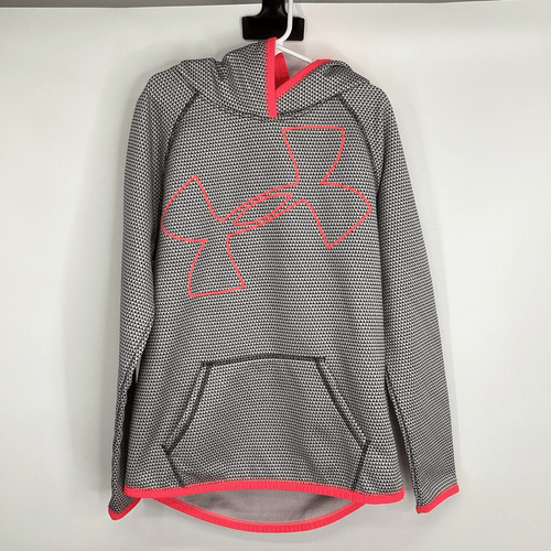 Girls Under Armour Drifit Performance hoodie Medium Gray/pink